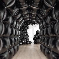 36-50 pièces Ballons carrés argentés et noirs en aluminium, Kit d'arche en latex pour toile de fond murale double face, Décoration pour fête d'anniversaire, baby shower ou événement pour jeune fille