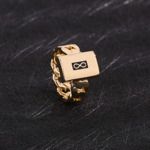 Harga grosir pabrik cincin berlian tembaga zirkonia kubik S Monaco gaya Hip Hop cincin berlapis emas 14K unik - Product Image 1