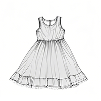 Robe décontractée de style occidental, design à bretelles, boutique, nouvelle robe d'été sans manches pour adolescentes et filles, couleur unie, col rond, vêtements pour enfants