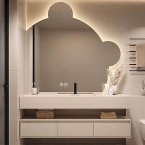 YALIG New Design Italian Bathroom Cabinet Fancy Wall Mounted Bathroom Vanity Cabinet with Led <b>Mirror</b> - Product Image 5