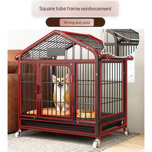 Groothandel Huis Vorm Met Metalen Rooster Opvouwbare Metalen Puppy Kooi Met Dak China Blauwe Hondenkooi - Product Image 1