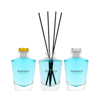 Bouteilles diffuseurs à roseaux en verre rond transparent de 150 ml personnalisées en gros pour l'emballage d'huiles essentielles et de parfums d'intérieur