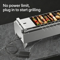 Grill à charbon de bois rotatif automatique de table pour brochettes, idéal pour les commerces de rue