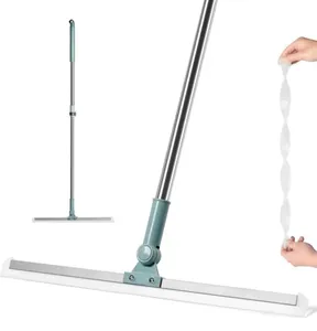 <span class=keywords><strong>Balai</strong></span> à raclette en silicone avec manche en acier inoxydable et raclette rétractable pour un nettoyage facile des fenêtres - Product Image 2