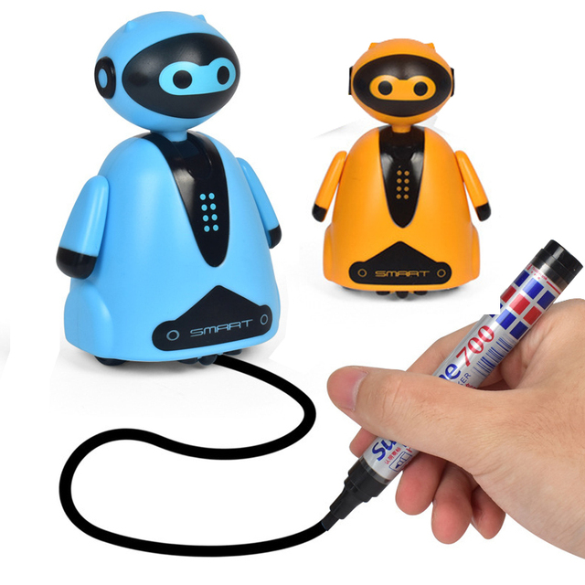 Children's Intelligent Penguin Electric Robot Toy Automatic Wiring Light Sensor Following Black Line Fun Educational DIY Game