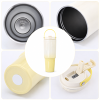 Gobelet isotherme en acier inoxydable ombré de 30 oz avec couvercle à paille rabattable et poignée, sans BPA, compatible porte-gobelet, pour voiture et bureau - Vente en gros