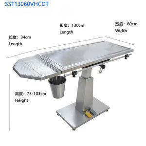 Tavolo piano elettrico a colonna singola con fosso di drenaggio con vassoio dentale tavolo operatorio per clinica animale ospedale - Product Image 2