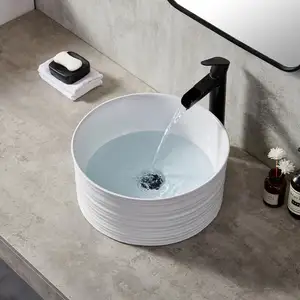 China Factory Ceramic Sanitary Ware Modern Design White Color OEM Round Shape Bathroom Vanity Basin Sink