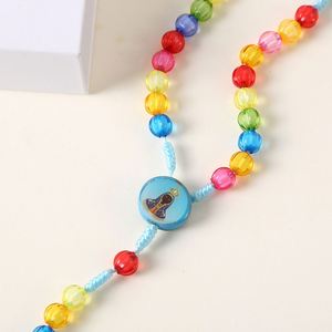 Rosario Católico para Niños, Collar Religioso Cristiano de Jesús, Joyería Sagrada para Oración, Rosario Anudado, Suministros - Product Image 5