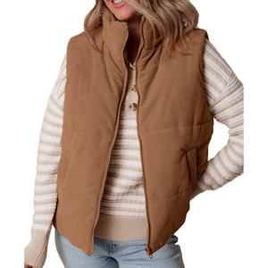 Chaleco de Algodón de Venta Directa de Fábrica, Chaleco Holgado de Moda con Cuello Alto para Mujer, Abrigo de Invierno para Mujer - Product Image 2