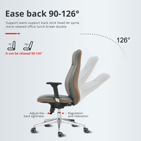 Chaise de bureau ergonomique à dossier moyen avec accoudoirs réglables, pivotante, avec support lombaire et base en acier pour le bureau à domicile
