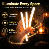 Mini bande LED néon 6x6mm, découpe libre, silicone flexible, 12V 24V, ETL BIS CE RoHS, éclairage linéaire pour armoire, éclairage pour étagère