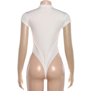 วิวิบลุค Z0206BS บอดี้สูทผู้หญิงใหม่ซิปเซ็กซี่ผอมเพรียวยืดแขนสั้นสีทึบบอดี้สูทเซ็กซี่แฟชั่นท็อปส์ - Product Image 5