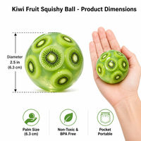 6 Billes anti-stress en cristal en forme de fruits, jouets sensoriels pour soulager le stress