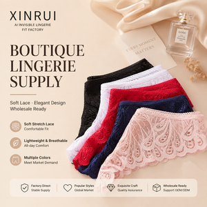 Tanga de Encaje para <span class=keywords><strong>Mujer</strong></span>, <span class=keywords><strong>Ropa</strong></span> <span class=keywords><strong>Interior</strong></span> de Encaje Suave y Elástica, Bragas Transpirables y Sexys, Tallas Grandes, Venta al Por Mayor, Fabricante OEM ODM - Product Image 5