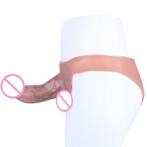 ホットストラップオンワンピースリアルディルド8.2インチペニス中空パンツ男性用ペニス増大シリコンワンピースブリーフパンツセックストイ - Product Image 1