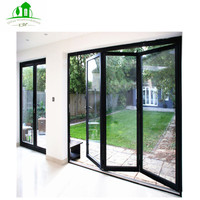 Portes pliantes en alliage d'aluminium avec double vitrage trempé, isolation thermique, surface finie, garantie 5 ans, chambre à coucher, extérieur