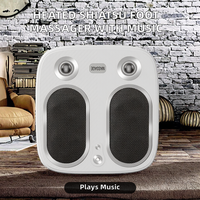 Masseur de pieds vibrant Shiatsu électrique chauffant infrarouge avec fonction de tapotement, batterie rechargeable, fonction musicale et contrôle de la minuterie