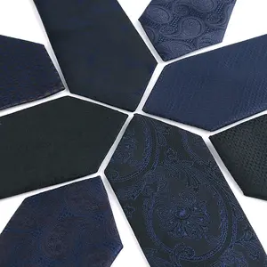 Corbata negra y azul oscuro para hombre, corbatas de Cuello de camisa de lujo, corbata fina Floral de Cachemira, accesorios de traje de negocios para hombre, corbata de boda