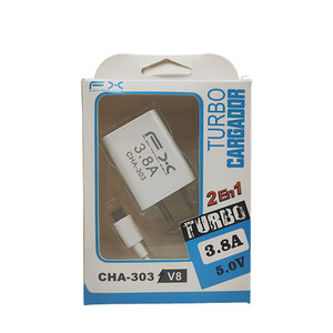 FX nóng bán USB du lịch sạc phổ Adapter sạc điện thoại di động với <span class=keywords><strong>V8</strong></span> Micro USB Cáp 5v3.8v CHA-303 - Product Image 4