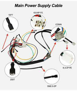 Çocuk elektrikli otomobil DIY kablo demeti için uygun 12v 18v 20v 24v 40A yüksek güç aksesuarları kablo demeti tam set - Product Image 6