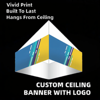 Bannière suspendue personnalisée pour salon professionnel, impression numérique sur aluminium, réutilisable, pour événements commerciaux et affichage en hauteur