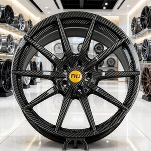 Jantes de course sportives en fibre de carbone noire personnalisées 4x98 5x108 5x112 5x130 5x114.3 5x120 5x127 pour Ferrari, Porsche, VW, BMW, Audi - Product Image 2