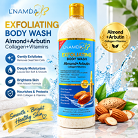 Gel Douche Exfoliant au Beurre de Karité L'NAMDK Multi-Saveurs Blanchissant Grande Capacité 1000ml