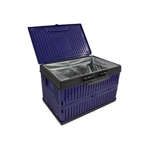 Periea Collapsible Storage Box Foldable PLastic Stackable Cooler And Crate With Lid