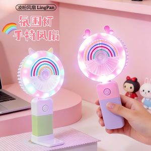 Ventilateur portable LingPan avec lumière LED, rechargeable par USB, ventilateur à main pour une utilisation en intérieur et en extérieur - Product Image 1