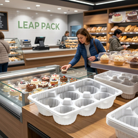Barquette en plastique PP jetable pour gâteaux, pâtisseries, pain et desserts