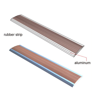 Embout de main courante mural en aluminium avec bande de caoutchouc pour rampes d'escalier, design minimaliste, résistant à la rouille - Product Image 2