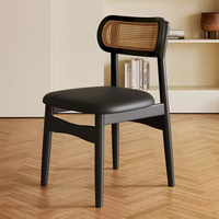 Chaises de salle à manger en bois et en rotin, adaptées aux maisons, hôtels et gîtes; style vintage; chaises décontractées de luxe léger