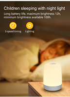 Veilleuse LED tactile à intensité variable, mini, colorée, avec effet de respiration, contrôle tactile, lumière RGB, veilleuse avec minuterie pour l'heure du coucher