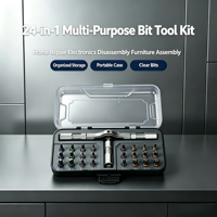 Jeu de tournevis à cliquet de précision 24-en-1, outils de réparation manuels multifonctionnels pour la maison