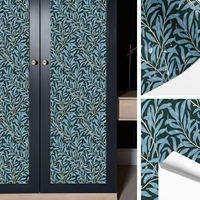 Rouleau de papier peint géométrique imperméable à coller - Auto-adhésif - Couleurs vert/bleu/jaune |   Design industriel pour la maison et le commerce