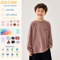 T-shirt tricoté décontracté à manches longues pour garçons, collection Automne 2026, haut de sport pour enfants, coupe ample et douce en coton, motif Alphabet Stadium