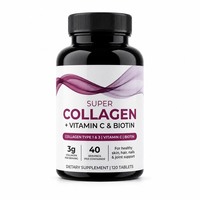 Comprimés de super collagène OEM avec vitamine C et biotine pour la santé des cheveux, de la peau, des ongles et des articulations - Complément alimentaire