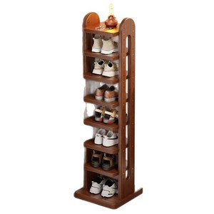 Multi Layer Solid Wood <b>Shoe</b> Rack <b>Space</b> <b>Saving</b> Narrow Entrance Home Use Sneakers High Heels <b>Storage</b> Organizer - Product Image 5