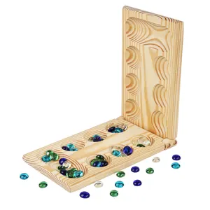 나무 교육 접이식 Mancala 체스 보드 게임 어린이 장난감