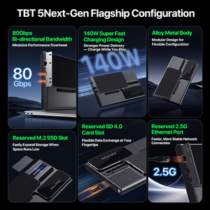 Yüksek kaliteli dizüstü yerleştirme istasyonu USB3.<span class=keywords><strong>2</strong></span> * 1 Lan * 1 PCIEX16 arayüzü Thunderbolt 5 harici Gpu Dock ile <span class=keywords><strong>M</strong></span>.<span class=keywords><strong>2</strong></span> sabit disk yuvası - Product Image 2