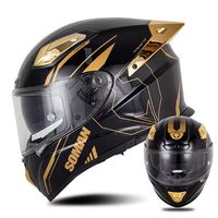 Casque à double visière, casque en fibre de verre, casque intégral pour moto, casque de conduite toutes saisons