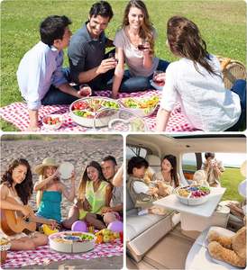Plateau de service en plastique grande taille, compartiments divisés, avec couvercle et poignée, pour snacks, épices et aliments, idéal pour la cuisine - Vente chaude - Product Image 4