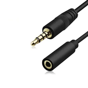 Adaptor Kabel Audio DC 2.5Mm 3.5Mm, 3 Tiang 4 Kutub Stereo Aux Kabel Ekstensi Pria Ke Wanita