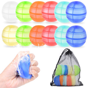 Globos de agua reutilizables de silicona Kean para niños, juego de verano, 6 colores con bolsa de almacenamiento - Product Image 1