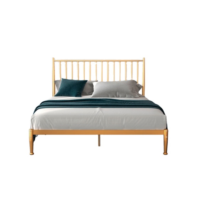 Modern Cheap Price Design Simple Iron White Bed Queen Double Single King Size Metal Bed for Hotel Furniture