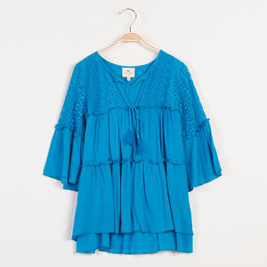 Camisas de Nuevo Modelo Hechas a Medida con Nombre de Empresa, Camisas de Encaje con Cuello en V para Chicas, Lote en Stock - Product Image 5