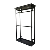 Présentoir suspendu en métal à deux niveaux, détachable, réglable en hauteur, facile à assembler, couleur personnalisable, pour boutique de vêtements