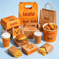 Boîte à frites en papier écologique jetable, emballage alimentaire personnalisé, boîtes à ailes de poulet, boîtes à hamburgers, boîte à emporter pour la restauration rapide
