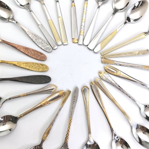 Muỗng cà phê trang trí mạ bạc vàng hồng đen bằng thép không gỉ hình vỏ sò, tùy chỉnh - Product Image 2